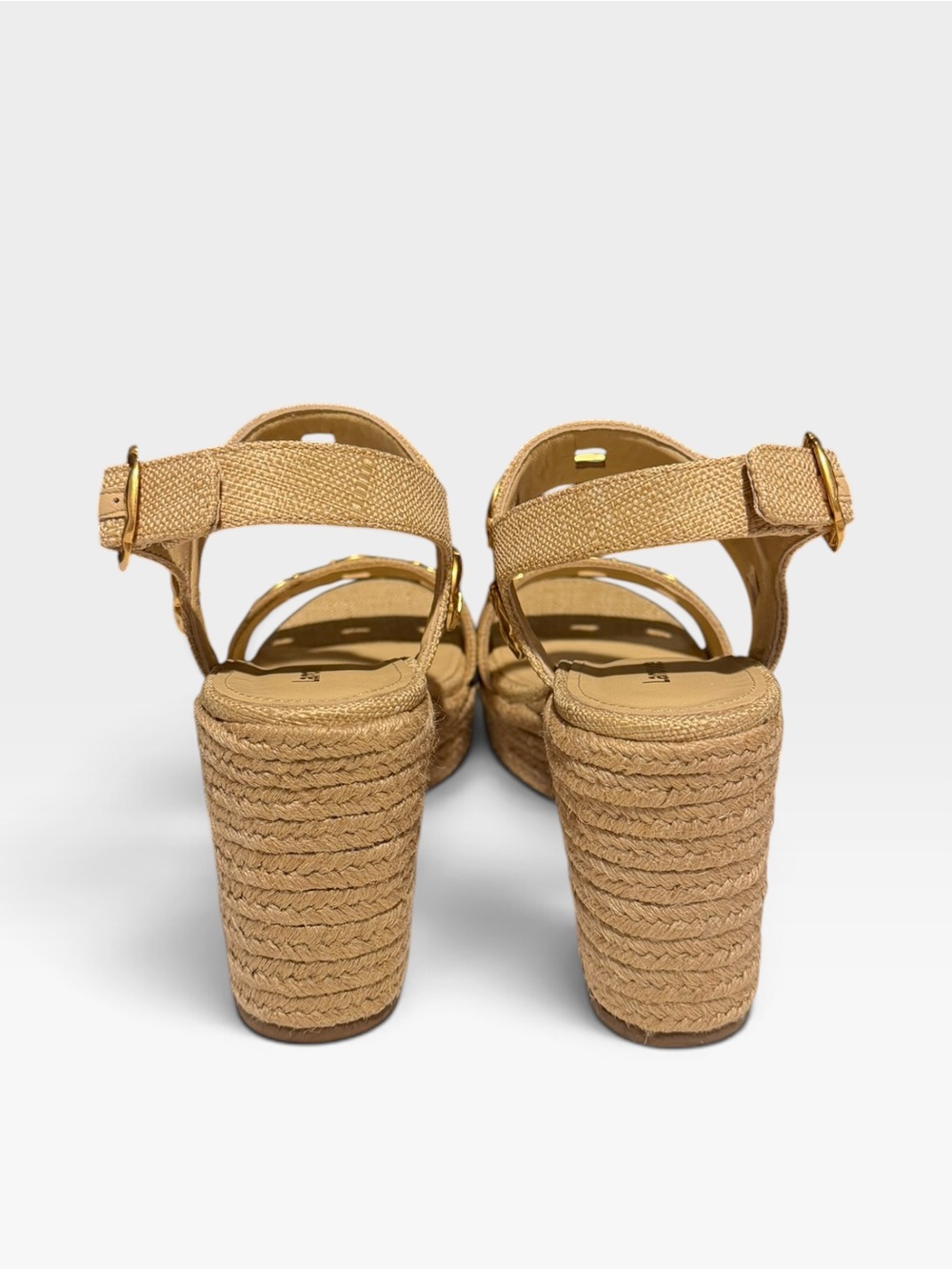 NWOB Larroude Milan Studded Espadrille Wedge Sandals - Picture 4 of 7